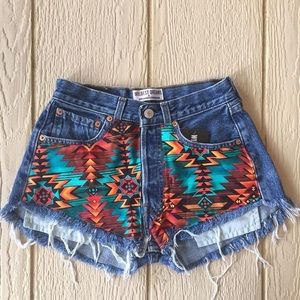 Brand NEW Handmade vintage boho Levi cut off short